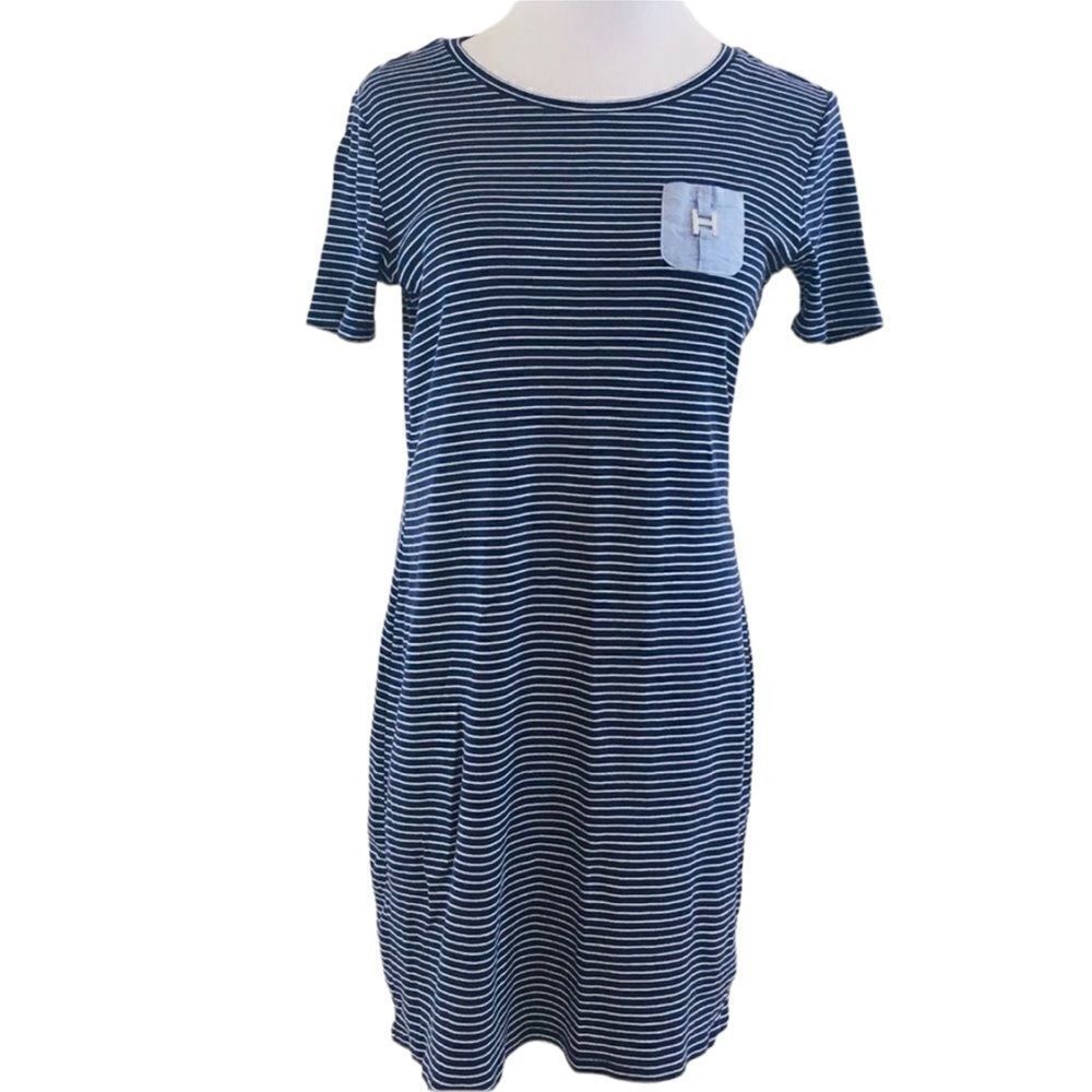 Tommy Hilfiger Navy Stripe Pocket Logo Dress Sz M